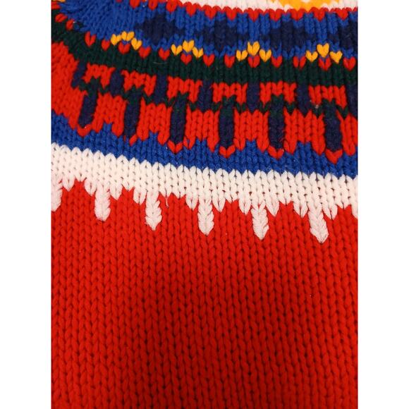 Vintage Handmade Knit Fair Isle Nordic Sweater Sz S/M Boho Granny Ski Lodge Art - Picture 7 of 16